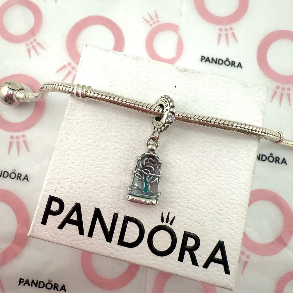 Pandora Disney Beauty And The Beast Rose Charm - image 3